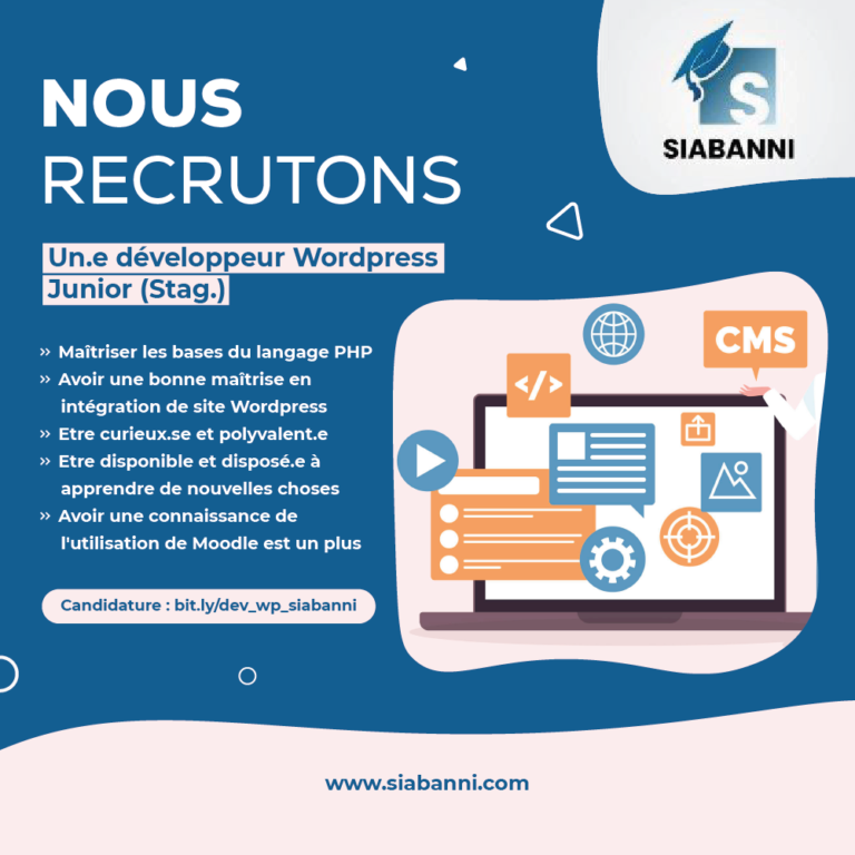 Recrutement stagiaire wordpress